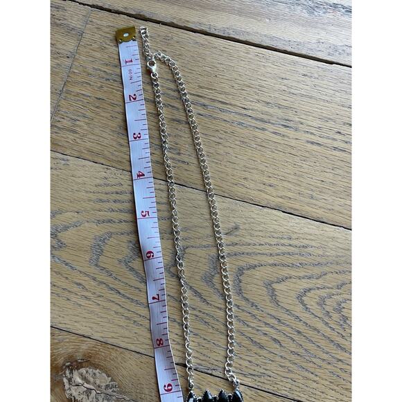 White Buffalo Turquoise Sterling Silver Cluster Necklace Southwestern - Picture 10 of 11